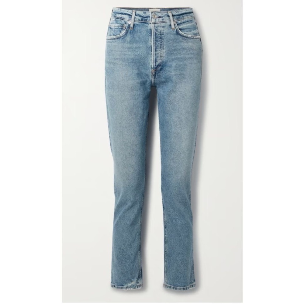 Citizens of Humanity Charlotte distressed high-rise straight-leg jeans | size 26